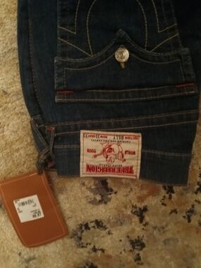 True Religion Men Dark Blue Denim Jeans